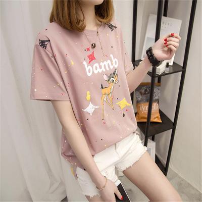 เสื้อยืดแฟชั่นผู้หญิง ผ้าเนื้อหนา ลายกวางน้อยน่ารัก HIGH QUALITY