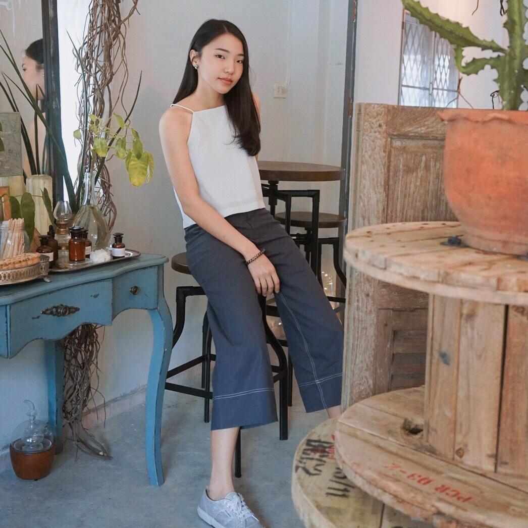 JELLYPLEASE กางเกงขายาว ผ้ากึ่งยีนส์ ใส่สบาย รุ่น ZANE JELLYPLEASE กางเกงขายาว ผ้ากึ่งยีนส์ ใส่สบาย รุ่น ZANE