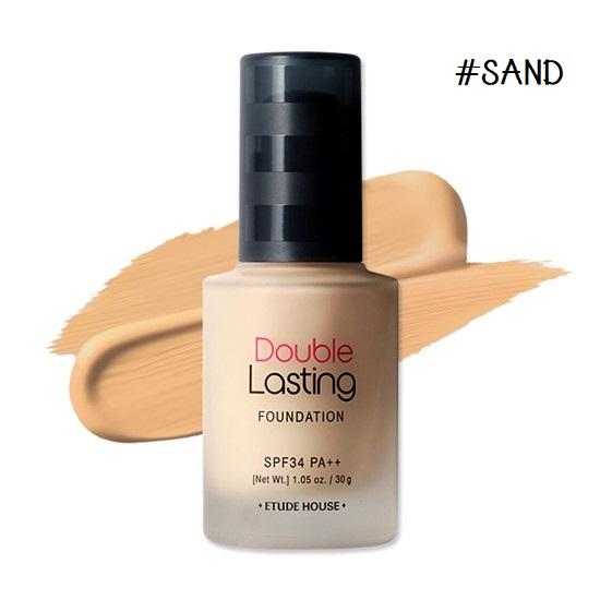 Etude House : Double Lasting Foundation SPF34/PA++ ครีมรองพื้นเนื้อบางเบาแต่ปกปิดดี และยังติดทนนานตลอด 24ชั่วโมง ปกปิดจุดด่างดำ รอยแดง รอยดำจากสิว