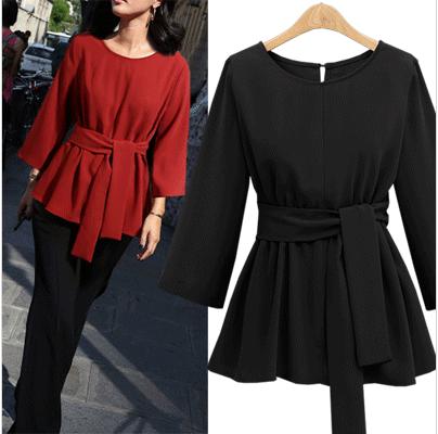 ZASHION เสื้อเชิ้ตผู้หญิงขนาดใหญ่ Premium European Plus Size Blouse Top