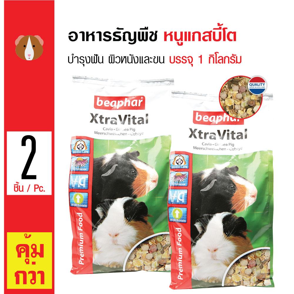 Beaphar Cavia อาหารธัญพืช อาหารหนูแกสบี้ บำรุงฟัน ผิวหนังและขน วิตามินสูง สำหรับหนูแกสบี้โต (1 กิโลกรัม/ถุง) x 2 ถุง อาหารสัตว์เล็ก สัตว์ตัวเล็ก