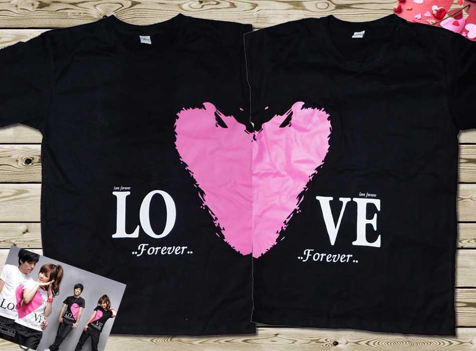 เสื้อคู่รัก เซท2ตัว หัวใจครึ่งซีก สวย นิ่ม ใส่สบาย Cotton100%