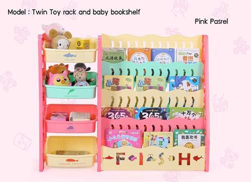 BABY’N GOODS ชั้นวางหนังสือพร้อมชั้นเก็บของเล่น