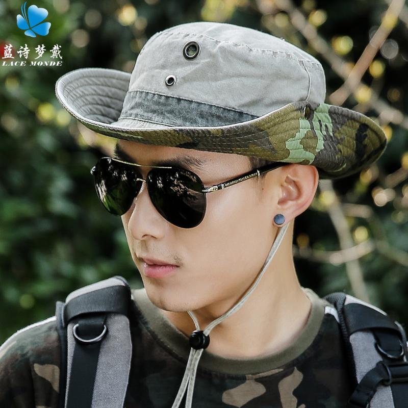 หมวกฤดูร้อนชายหมวกปีกกว้างกลางแจ้งกันแดดหมวกกันแดดหมวกกันแดดสามารถพับได้ชายหาดหมวกกันแดดหมวกตกปลา