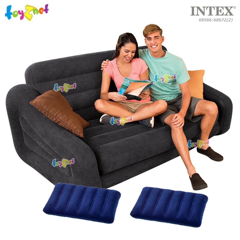 Intex ส่งฟรี โซฟาเป่าลม ที่นอนเป่าลม ปรับเป็นเตียงนอนได้เตียงคู่ พูล-เอ๊าท์ 1.93x2.31x0.71 ม. สีดำ รุ่น 68566+ หมอน 2 ใบ Intex ส่งฟรี โซฟาเป่าลม ที่นอนเป่าลม ปรับเป็นเตียงนอนได้เตียงคู่ พูล-เอ๊าท์ 1.93x2.31x0.71 ม. สีดำ รุ่น 68566+ หมอน 2 ใบ
