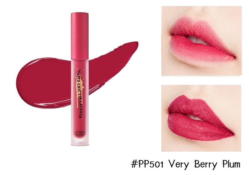 Etude House Matte Chic Lip Lacquer 4g ลิปเนื้อแมนต์สีสวยติดทนจูบไม่หลุด เม็ดสีแน่นๆสุดๆ