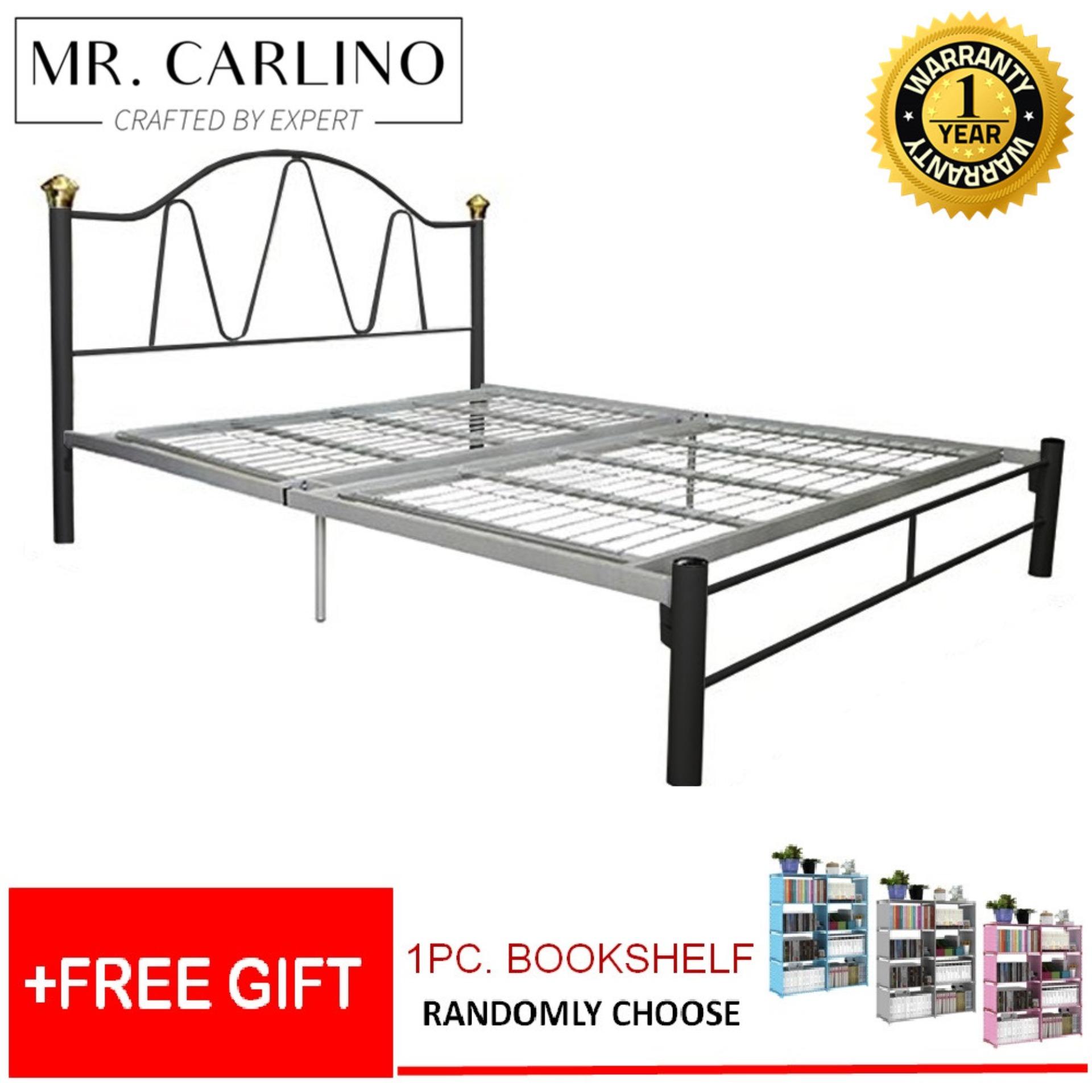 MR. CARLINO: เตียง ที่นอน หัวเตียงทรงโค้ง คุณภาพดี แถมฟรี ชั้นวางหนังสือ (คละสี) (Queen Size with 3V Powder Coat Metal Bed Frame with FREE 1pc Decor Accessories & Bookshelf ) MR. CARLINO: เตียง ที่นอน หัวเตียงทรงโค้ง คุณภาพดี แถมฟรี ชั้นวางหนังสือ (คละสี) (Queen Size with 3V Powder Coat Metal Bed Frame with FREE 1pc Decor Accessories & Bookshelf )