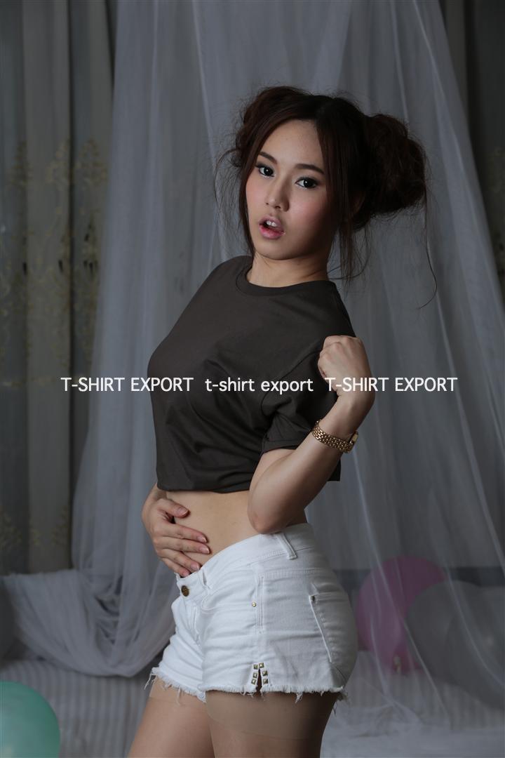 t-shirt export เสื้อยืดแฟชั่น ผู้หญิง T-Shirt คอกลม สีเหลือง