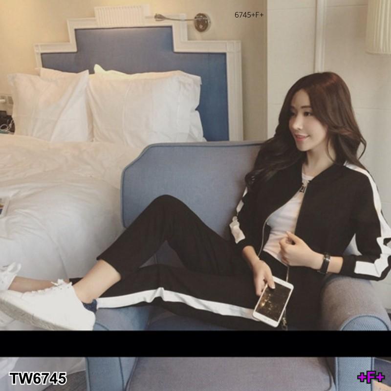 TW6745 Set 2 ชิ้น เสื่อทรงเบสบอล แถบด้านข้าง+กางเกงขายาว แถบด้านข้าง **สอบถามก่อนสั่งซื้อ** TW6745 Set 2 ชิ้น เสื่อทรงเบสบอล แถบด้านข้าง+กางเกงขายาว แถบด้านข้าง **สอบถามก่อนสั่งซื้อ**