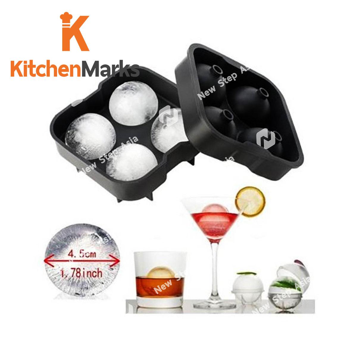 KitchenMarks ที่ทำน้ำแข็งก้อนกลม ซิลิโคนทำน้ำแข็งก้อนกลม พิมพ์ซิลิโคนทรงกลม (คละสี)