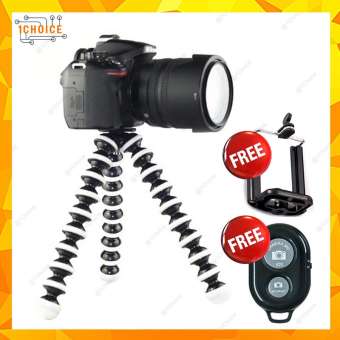 ขาตั้งกล้องและมือถือหนวดปลาหมึก 3 ขา (Gorillapod Octopus Mini Tripod) Size L แถมฟรี!!! ขาหนีบโทรศัพท์ 1 ชิ้น และรีโมทบูลทูธ 1 ชิ้น