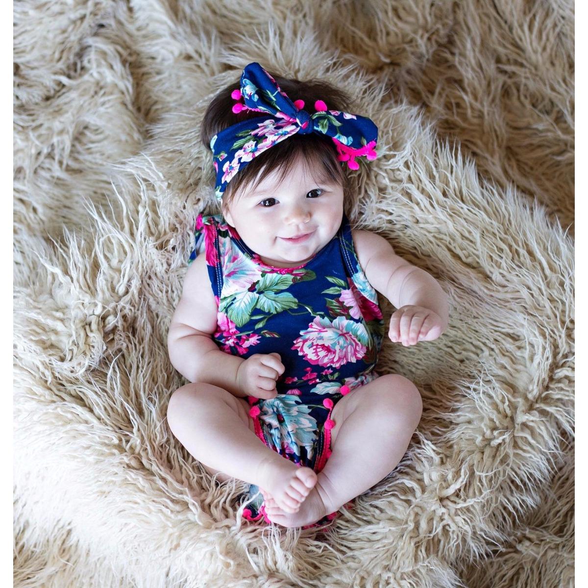 ทารกเกิดใหม่คลาสสิกดอกไม้เด็กทารกเด็กวัยหัดเดิน Romper Sunsuit หนึ่งชิ้นเสื้อผ้า 0-24 เดือน - นานาชาติ