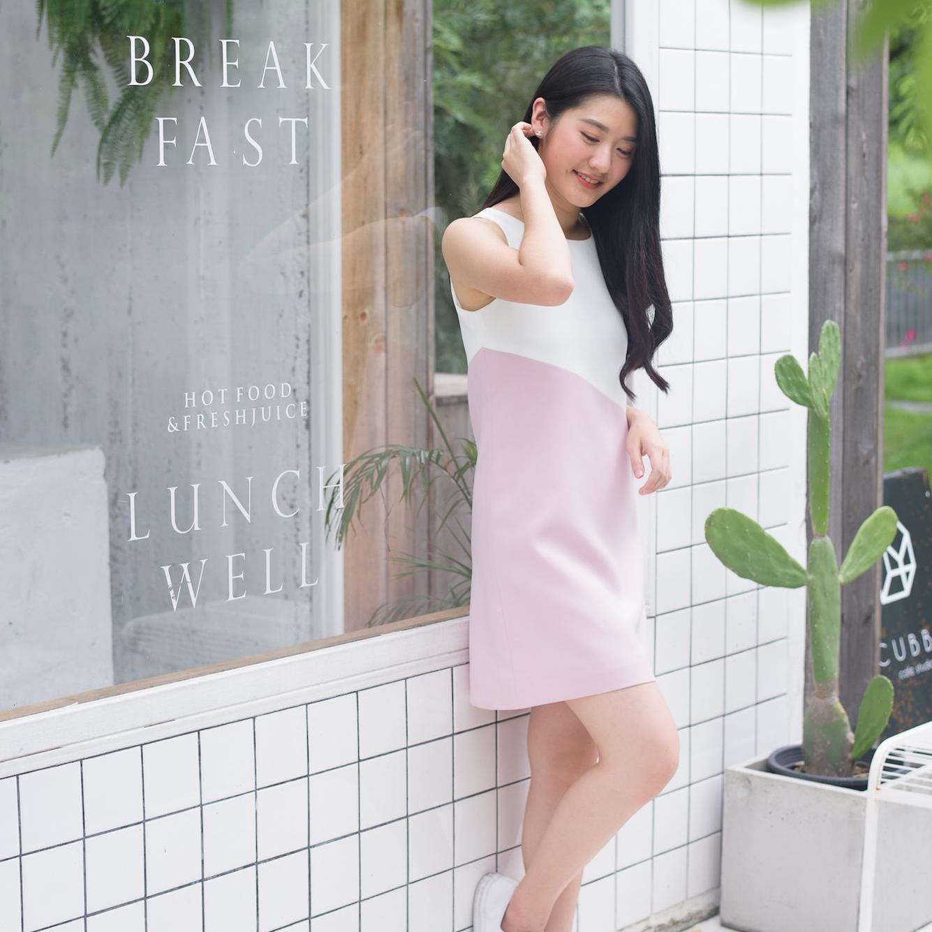Estrela Two-Tone Dress เดรสแขนกุ๊ดทูโทน