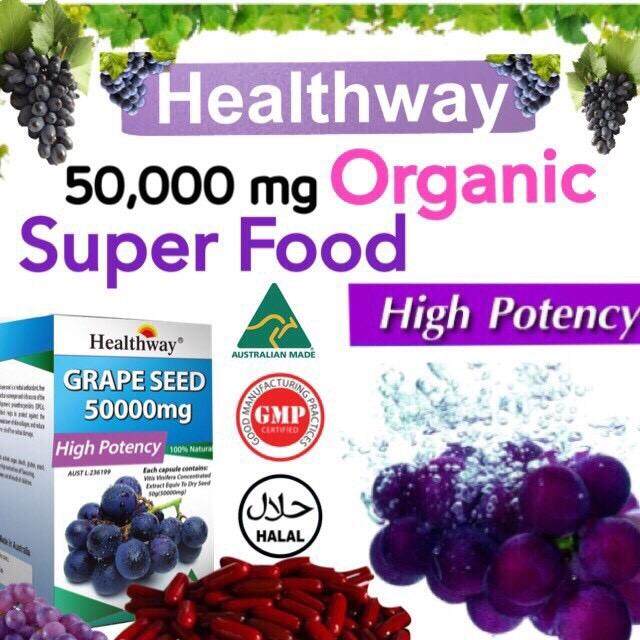 Healthway Grape Seed 50,000 mg Softgel เมล็ดองุ่น