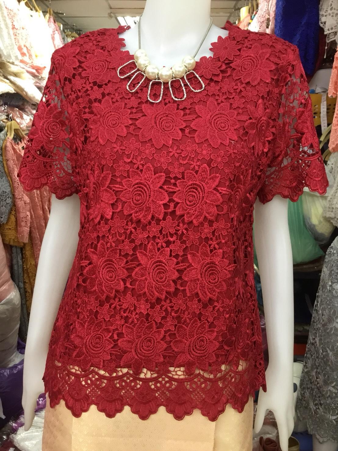 ไซส์ใหญ่ 38-52 เสื้อลูกไม้ แขนสั้น หลายสี A088 ไซส์ใหญ่ 38-52 เสื้อลูกไม้ แขนสั้น หลายสี A088