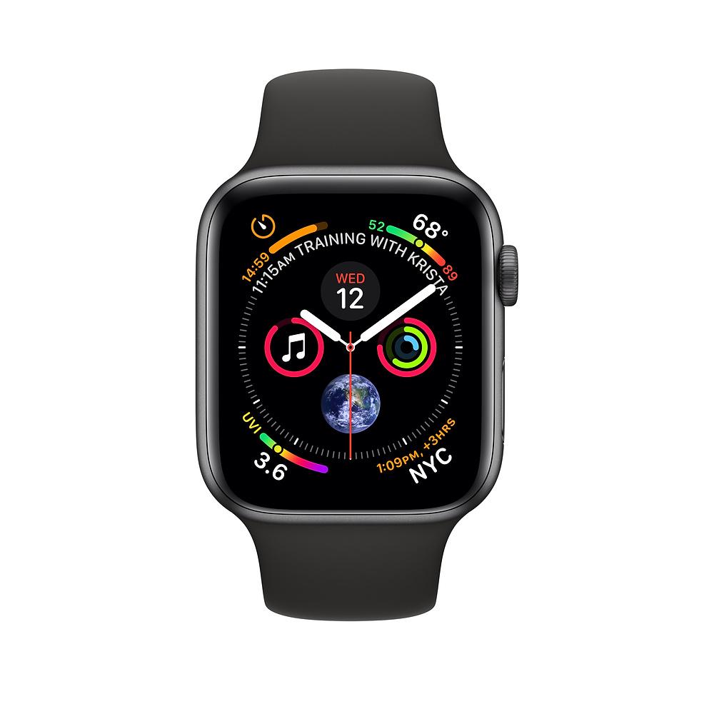 AppleWatch Series4 GPS+Cellular, 40mm Space Grey Aluminium Case with Black Sport Band