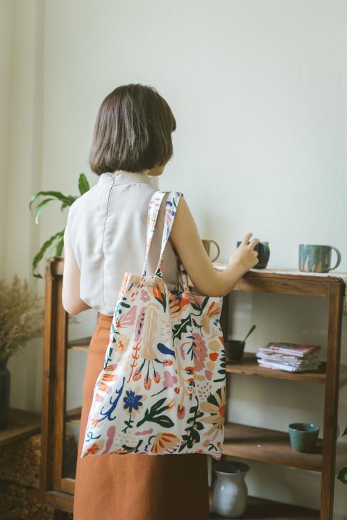 Pudee Tropi Tote Bag กระเป๋าผ้า กระเป๋า Tote Bag กระเป๋าผู้หญิง