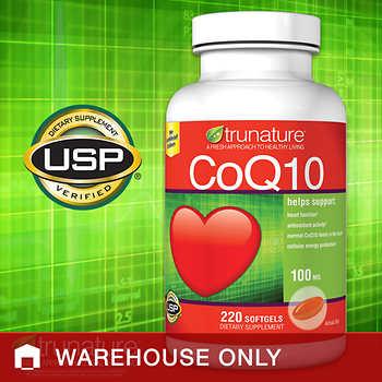 สารต้านอนุมูลอิสระ Q10 TruNature CoQ10 , 100mg 220 Softgel