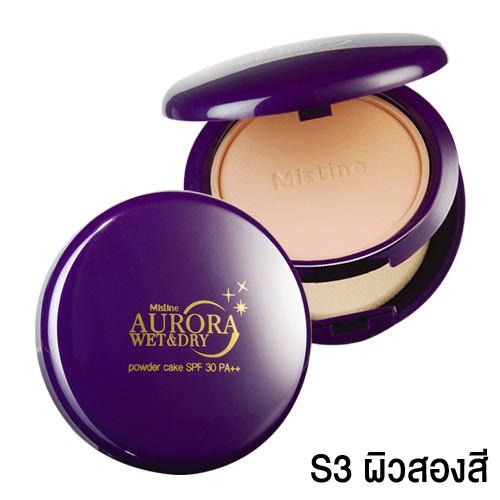มิสทิน ออโรร่า เวทแอนด์ดราย เพาเดอร์ เค้ก เอสพีเอฟ 30 พีเอ++ MISTINE AURORA WET and DRY POWDER CAKE SPF 30 PA++10 g