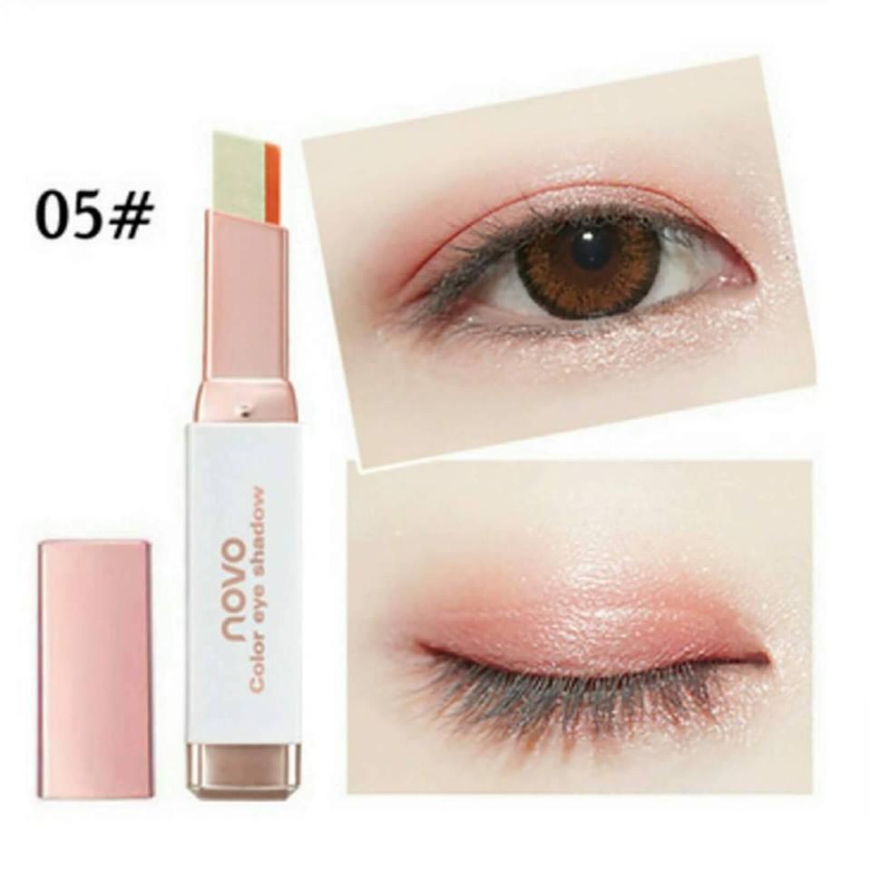 Novo Eye Shadow ของแท้ 100% Double Color โนโว อายแชโดว์ ทูโทน 2 สีในแท่งเดียว ฮิตที่สุดในตอนนี้ ติดทน กันน้ำ กันเหงื่อ ใช้ง่าย อายแชโดว์ที่สาวๆ ต้องมีติดกระเป๋าไว้ทุกคน Novo 2 Tone eyeshadow