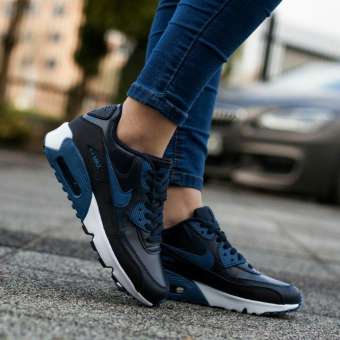 Nike รองเท้า ผ้าใบ ออกกำลังกาย ไนกี้ Airmax 90 LTR BLACK/NAVY ของแท้ 100% ส่งไวด้วย kerry!!! Nike รองเท้า ผ้าใบ ออกกำลังกาย ไนกี้ Airmax 90 LTR BLACK/NAVY ของแท้ 100% ส่งไวด้วย kerry!!!
