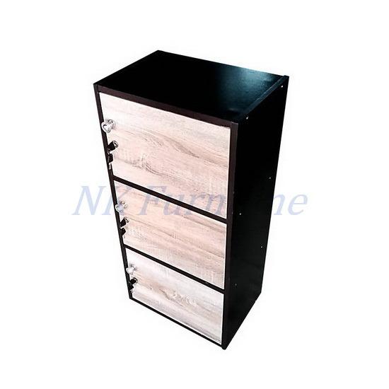 NK Furniline ตู้ล็อคเกอร์ ตู้เอนกประสงค์3ชั้น รุ่น Box1-3D2tone(43x30x87cm.)-ประกอบส่งเป็นตัว