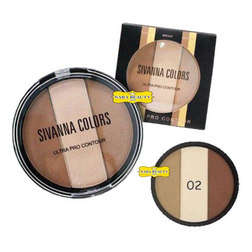 Sivanna Colors Ultra Pro Contour HF205 พาเลทคอนทัวร์ ไบร์ท บรอนเซอร์ เบอร์02(1กล่อง)