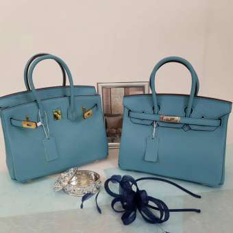 กระเป๋า BK Bag in Blue Paon Togo Leather 25cm กระเป๋า BK Bag in Blue Paon Togo Leather 25cm
