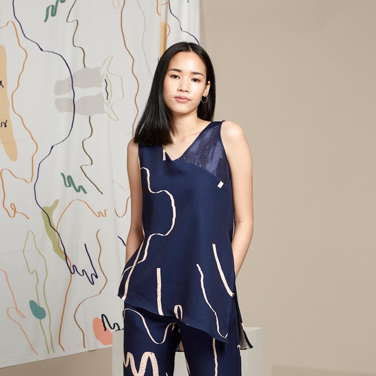 JELLYPLEASE collection AW2018 (พร้อมส่ง) เสื้อแขนกุด ผ้าพิมพ์ลาย มีดีเทลตัดต่อ รุ่น LUNA JELLYPLEASE collection AW2018 (พร้อมส่ง) เสื้อแขนกุด ผ้าพิมพ์ลาย มีดีเทลตัดต่อ รุ่น LUNA
