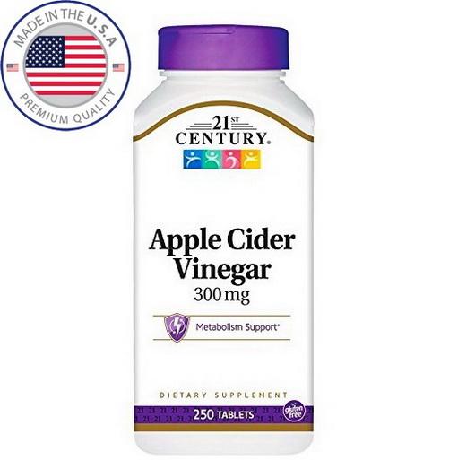 21st Century Apple Cider Vinegar 300 mg x 250 เม็ด แอปเปิ้ลไซเดอร์วีนีการ์ น้ำส้มสายชูหมักจากผลแอปเปิล
