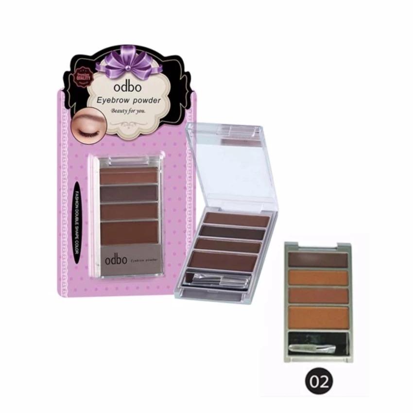 Odbo Eyebrow Powder Beauty For You No.02 ที่เขียนคิ้วเนื้อฝุ่น 4 โทนสีในตลับเดียว พร้อมแปรงเขียนและกระจกในตลับ