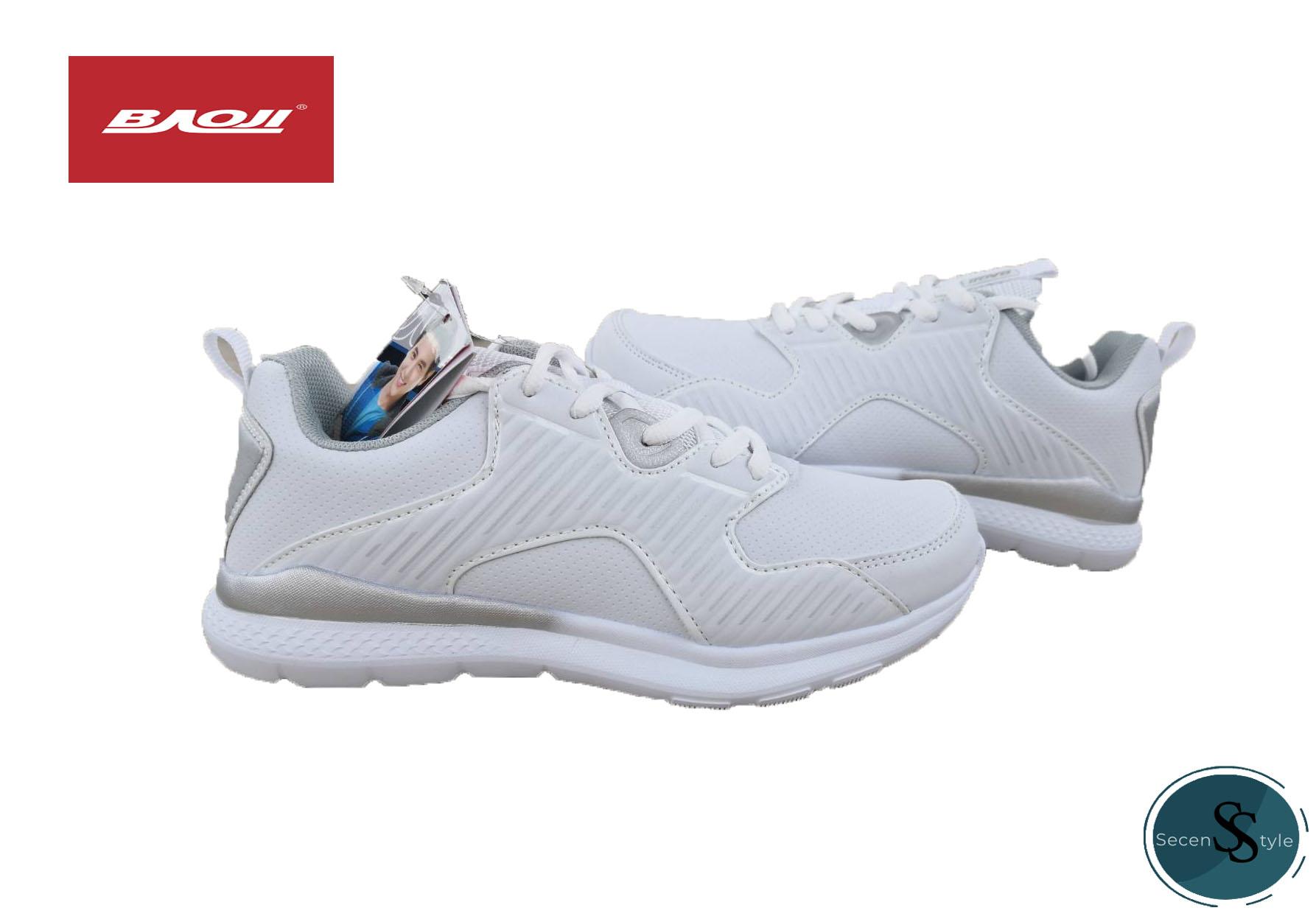 Baoji แท้!!! รุ่น BJW-395 ***สำหรับผู้หญิง*** รองเท้าผ้าใบ ใส่เล่นกีฬาได้ สวมใส่สบาย เบา มี 2 สี (สีขาว, สีเทา/ชมพู) ((BEST Seller))