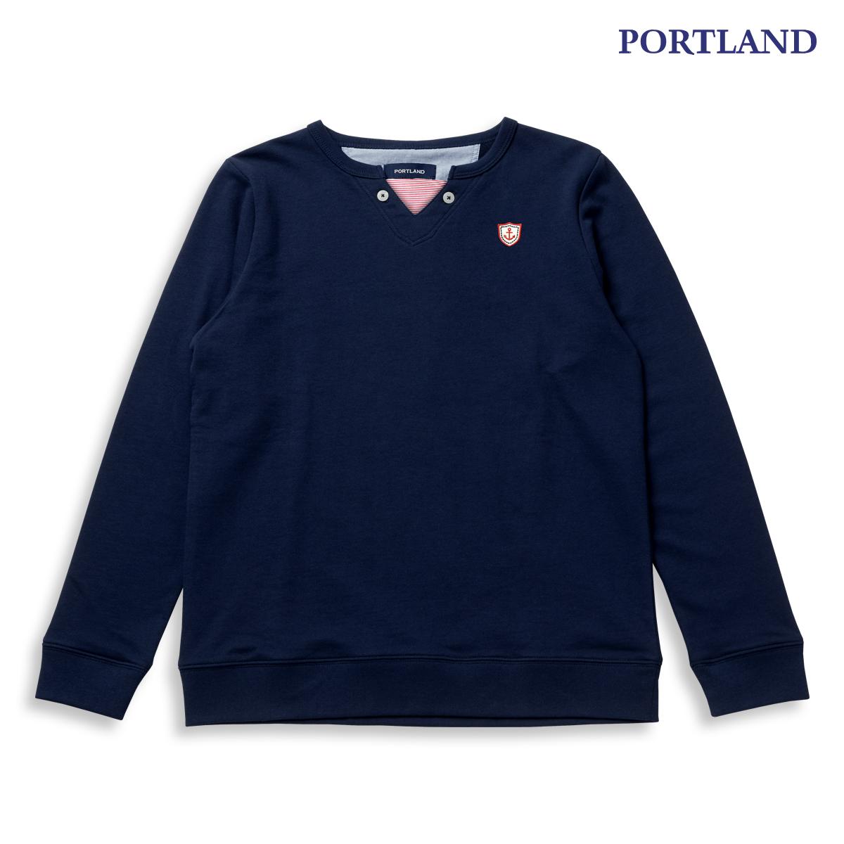 Portland เสื้อยืด แขนยาว แต่งคอ
