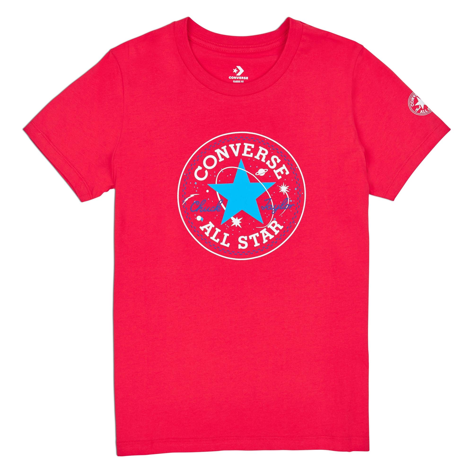 CONVERSE GALAXY CHUCK PATCH CREW TEE - CHERRY RED - 12300W972RE CONVERSE GALAXY CHUCK PATCH CREW TEE - CHERRY RED - 12300W972RE