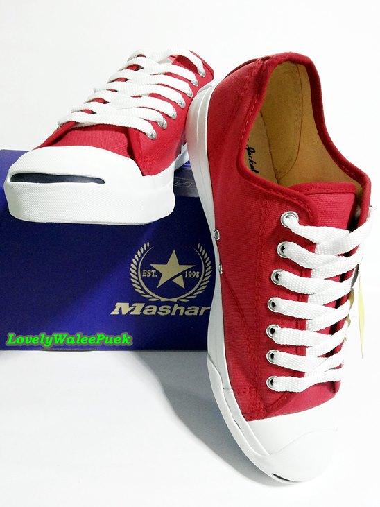 Jack สไตล์คอนเวิส Mashare สีขาว-ดำ-กรม-แดง-ดำล้วน 37-44 คลิกซื้อได้เลย