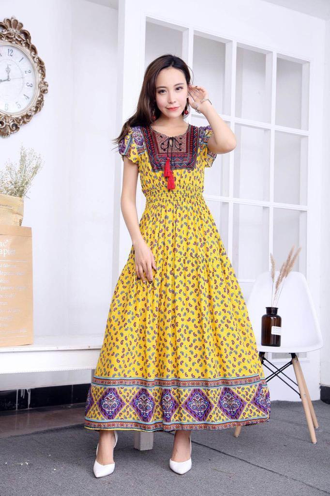 New Autumn Women's Maxi Long Dress Plus Size Loose Long Sleeve A-Line Dress - intl