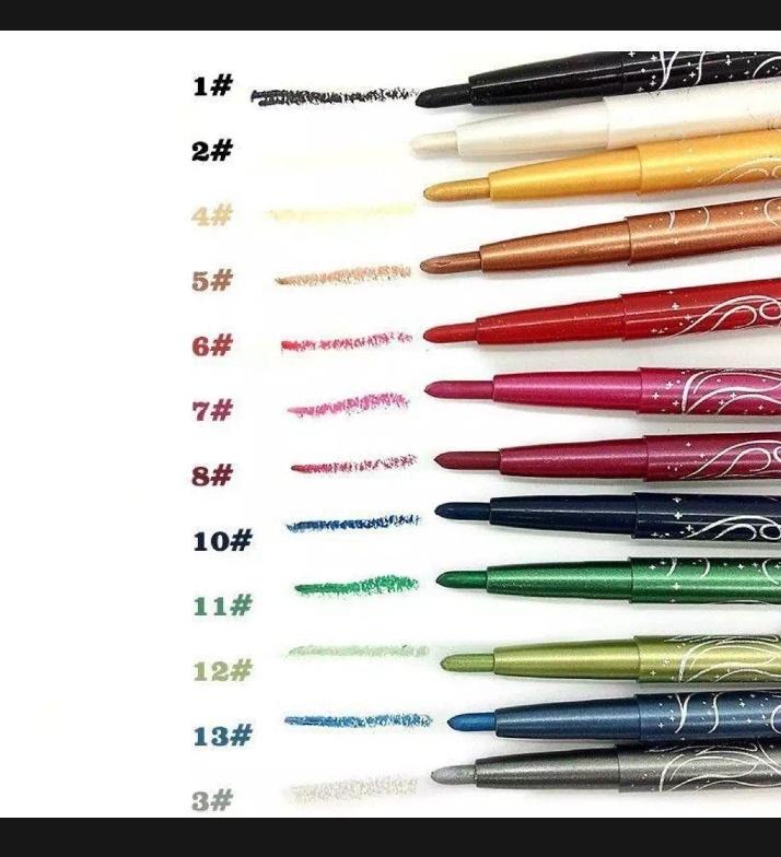 1แท่ง/เขียนขอบตาขอบปาก แบบหมุน ติดทนนานมี12สี Eyeliner / Lipliner