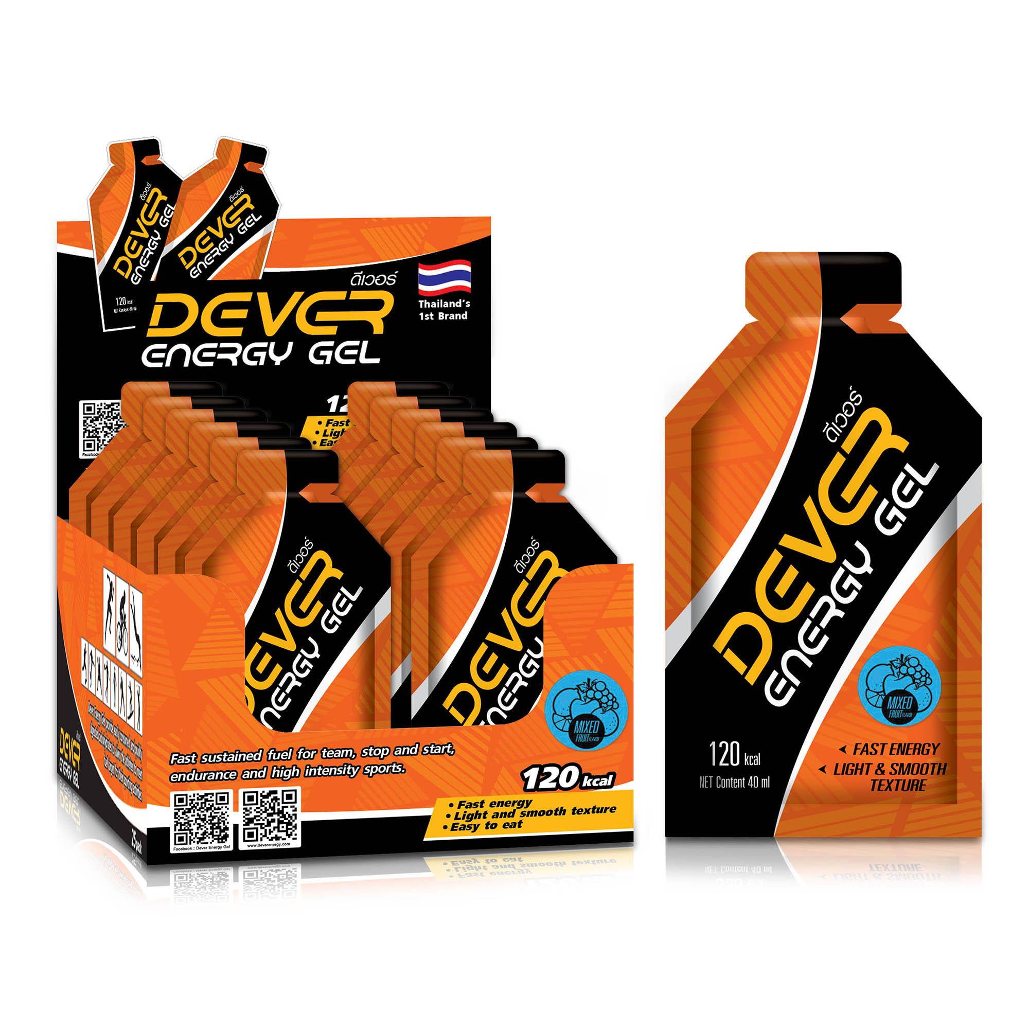 DEVER ENERGY GEL 40 mL (MIXED FRUIT FLAVOR) 12 packs