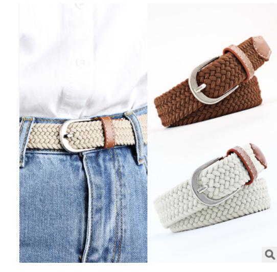 Good Braided Stretch Belt Canvas Fabric Woven Elastic Casual Belt for Men and Women Good Braided Stretch Belt Canvas Fabric Woven Elastic Casual Belt for Men and Women