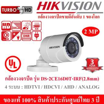 Hikvision กล้องวงจรปิด HDTVI 1080P รุ่น DS-2CE16D0T-IRF 2MP Lens (2.8 mm) 4 ระบบ : HDTVI, HDCVI, AHD, ANALOG มีปุ่มปรับระบบในตัว Hikvision กล้องวงจรปิด HDTVI 1080P รุ่น DS-2CE16D0T-IRF 2MP Lens (2.8 mm) 4 ระบบ : HDTVI, HDCVI, AHD, ANALOG มีปุ่มปรับระบบในตัว