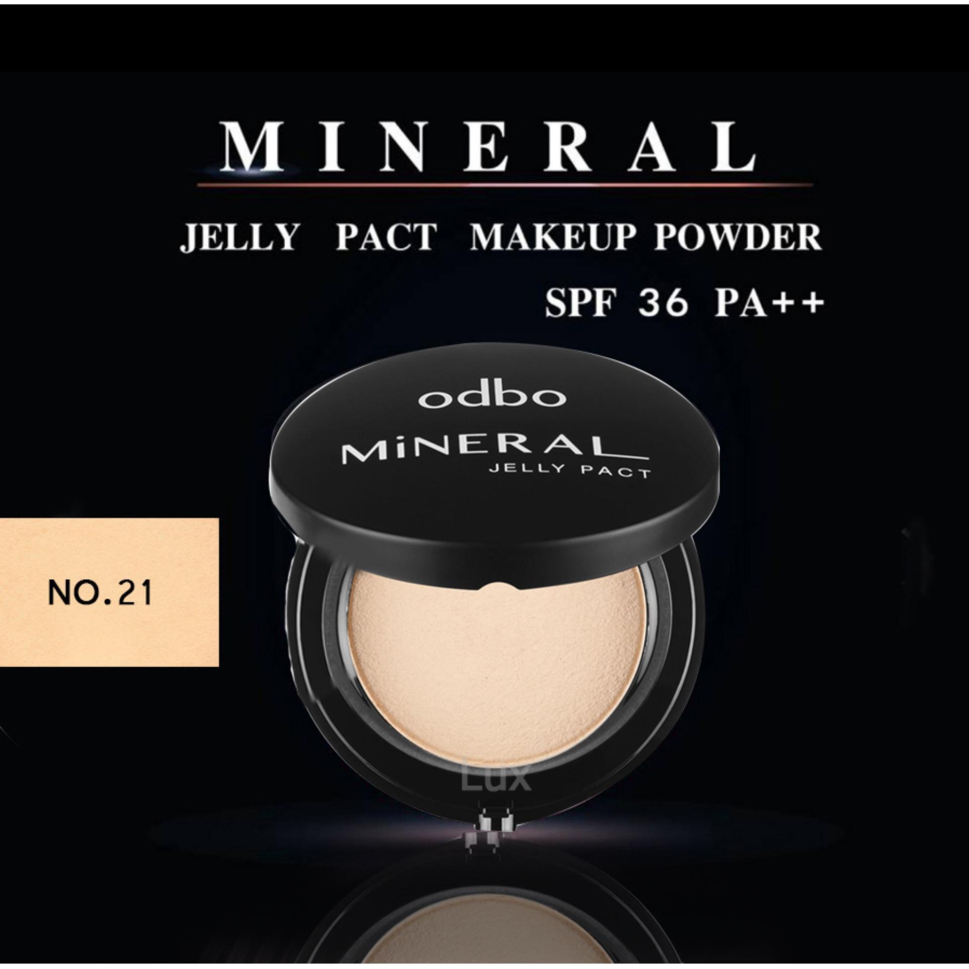 odbo Mineral Jelly Pact โอดีบีโอ แป้งดินน้ำมัน มิเนอรัล เจลลี่ แพค เมคอัพ พาวเดอร์ เอสพีเอฟ 36 พีเอ++ รุ่น OD619 สี 23 สำหรับผิวกลาง (1 ชิ้น)