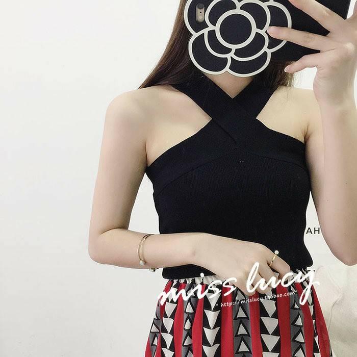 เสื้อไหมพรมแขนกุด คล้องคอ รหัส928 อก36. ยาว. 22 .5สี