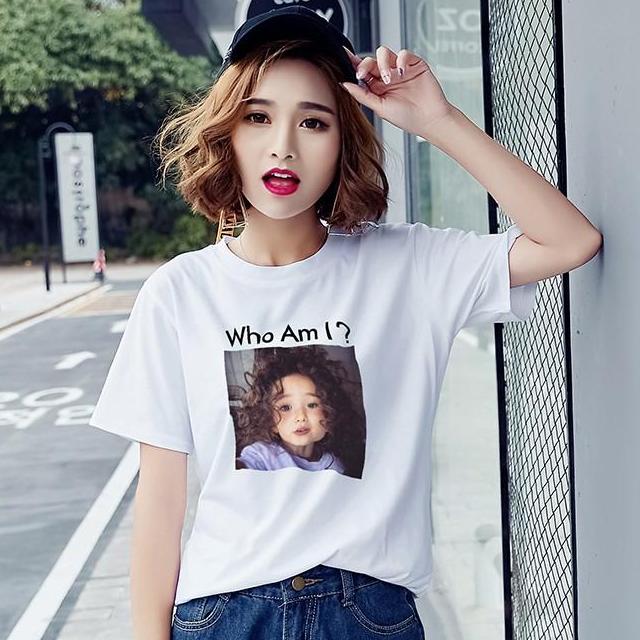 เสื้อยืดเรยอน แฟชั่นเกาหลี สกรีน Who Am I ? เสื้อยืดเรยอน แฟชั่นเกาหลี สกรีน Who Am I ?