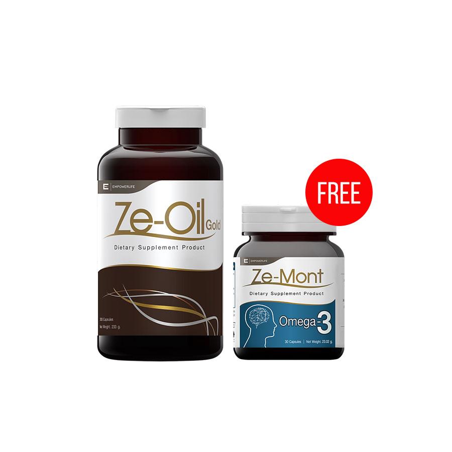 Ze-Oil Gold ขนาด 300 เม็ด แถม Ze-Mont 30 เม็ด