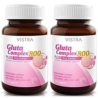 VISTRA Gluta Complex 800 Rice Extract (30Tablets)*2 ขวด ช่วยปรับสภาพผิวให้ขาวใสอมชมพูอย่างเห็นผลได้ชัด VISTRA Gluta Complex 800 Rice Extract (30Tablets)*2 ขวด ช่วยปรับสภาพผิวให้ขาวใสอมชมพูอย่างเห็นผลได้ชัด