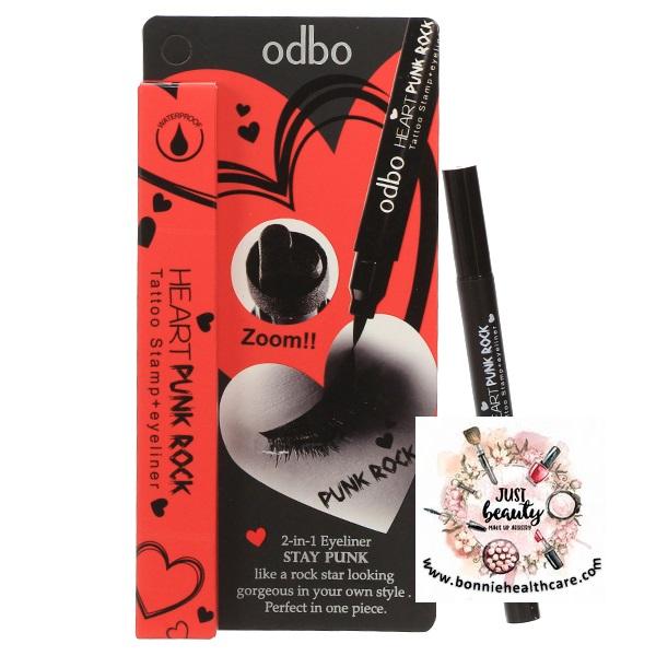 Odbo HEART PUNK ROCK Tatto Stamp eyeliner OD334 อายไลเนอร์ เขียนขอบตา พร้อม ปั๊มหัวใจ