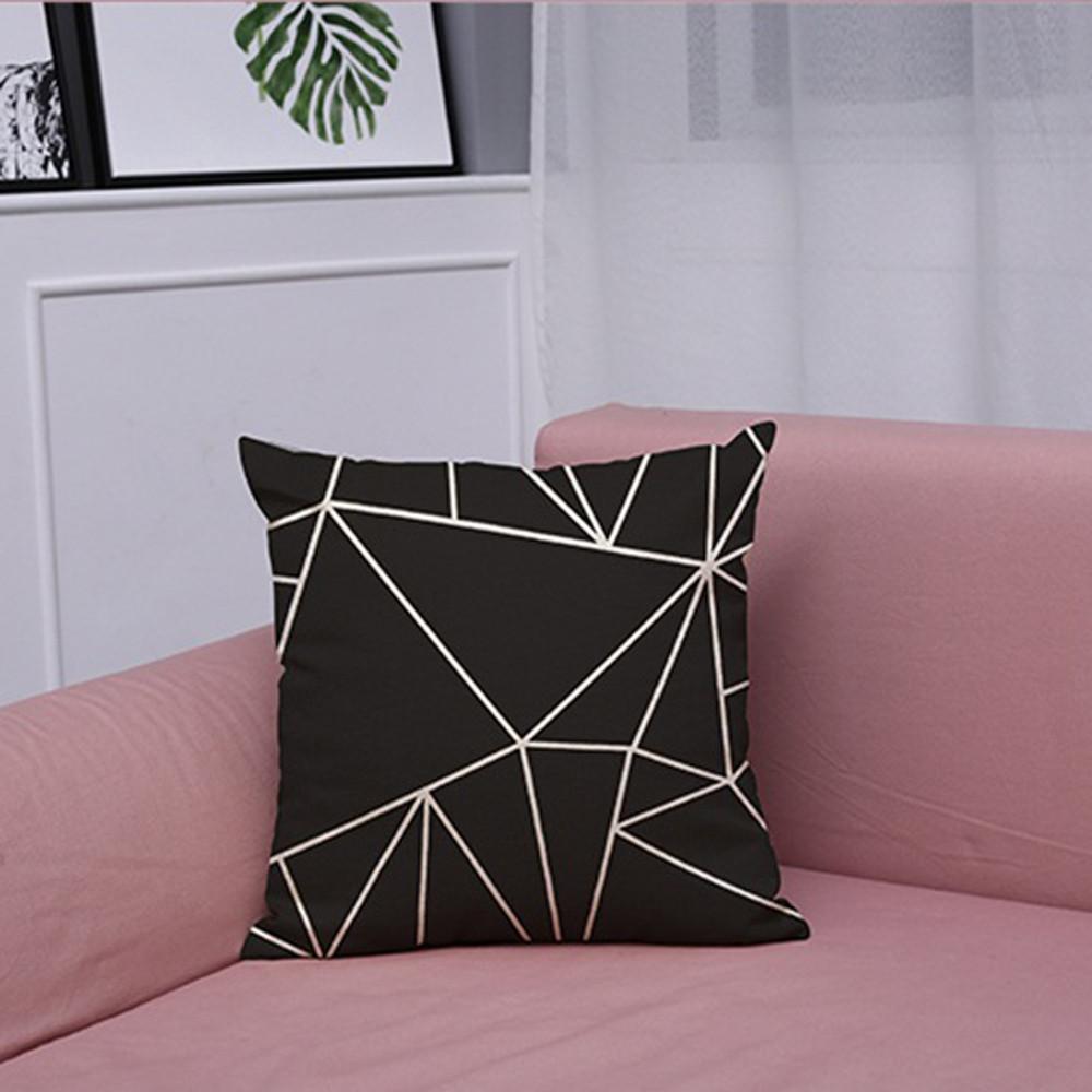 VINTAGE Black & White ผ้าห่มผ้าฝ้ายผ้าลินินปลอกหมอนบ้านปลอกหมอน Decor L - INTL