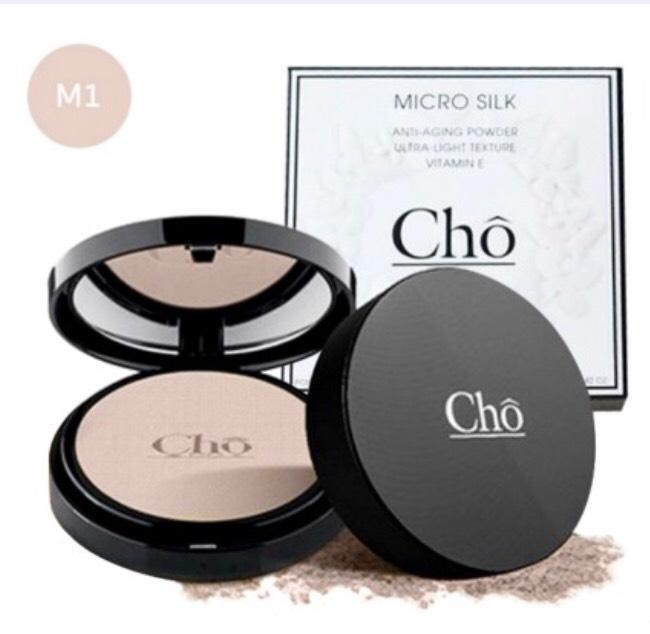 CHO โช แป้งโช แป้งcho ไมโครซิลค์ แป้ง เนย โชติกา แป้งพัฟหน้าเด็ก cho MICRO SILK ANTI-AGING POWDER 12 g.เบอร์1 (M1)