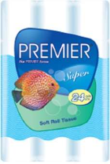 sกระดาษชำระม้วน พรีเมียร์ ซุปเปอร์ หนา 2 ชั้น (24 ม้วน) Premier Fish Super Roll 2Ply 24Roll
