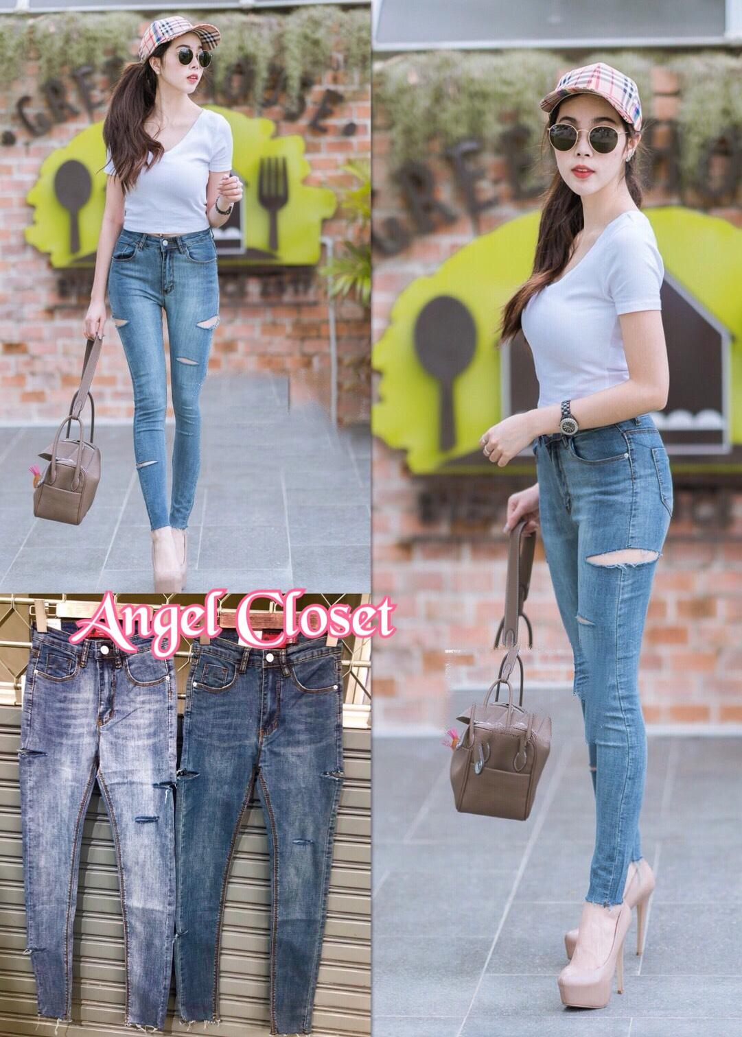 Angel closet กางเกงขาเดฟขาดขา